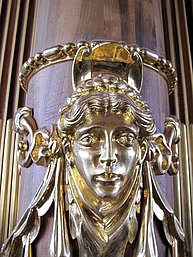 Augsburg: Face on column in Golden Hall