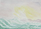 87. Sunset over Stormy Seas 2013, 14.5 inches x 14.5 inches,  35.5cm x 25.5cm Cotton paper