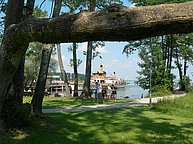 Ludwig Fessler at the docked on the island.