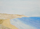 74.Malta Beach, Ramla Bay(21). 12 x 9 inches, 30.5 x 23cm, (Paper), 1981.