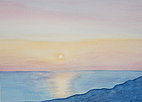 79.Sunset from Gozo by Malta(36). 11 x 8.5 inches, 28 x21.5cm, (Paper), 1981.