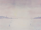 83. Sunset Lagoon Venice, 13.7 inches x 10 inches, 35 cm x 25.5 cm, 2012  Cotton Paper