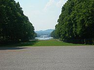 View of the lake of Chiemsee from in front of the Palace.