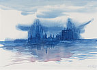 78. Dream In Blau, 13.6 x 10 inches, 34.5cm x 25.5 cm, 2012, Cotton Paper