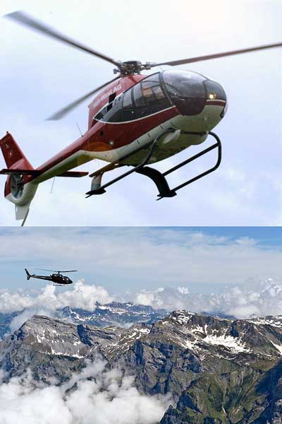 Helicopter flight over Bavarian Alps
